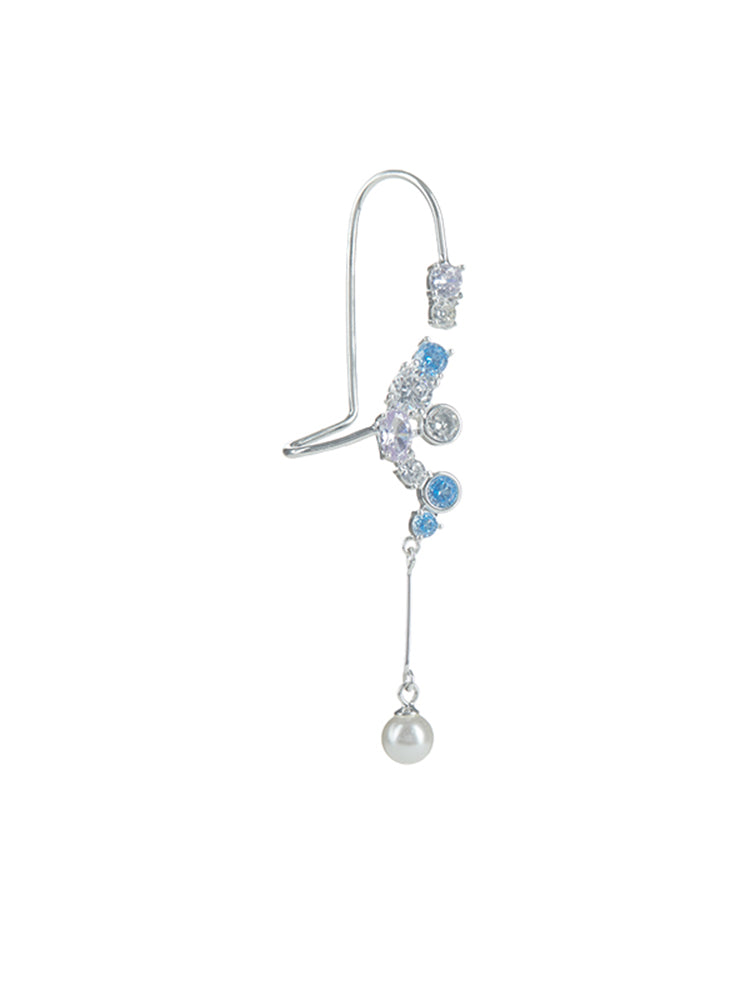 SURF BLUE PURPLE PEARL TASSEL CLIP-Hedyla