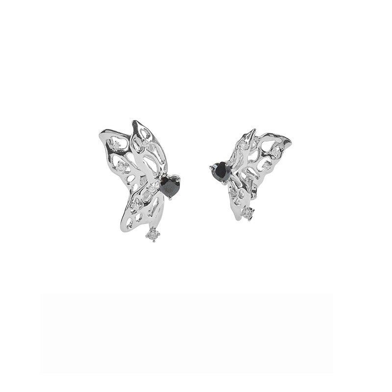 HEAVY METAL BUTTERFLY METAL EARRINGS-COCOON BREAK