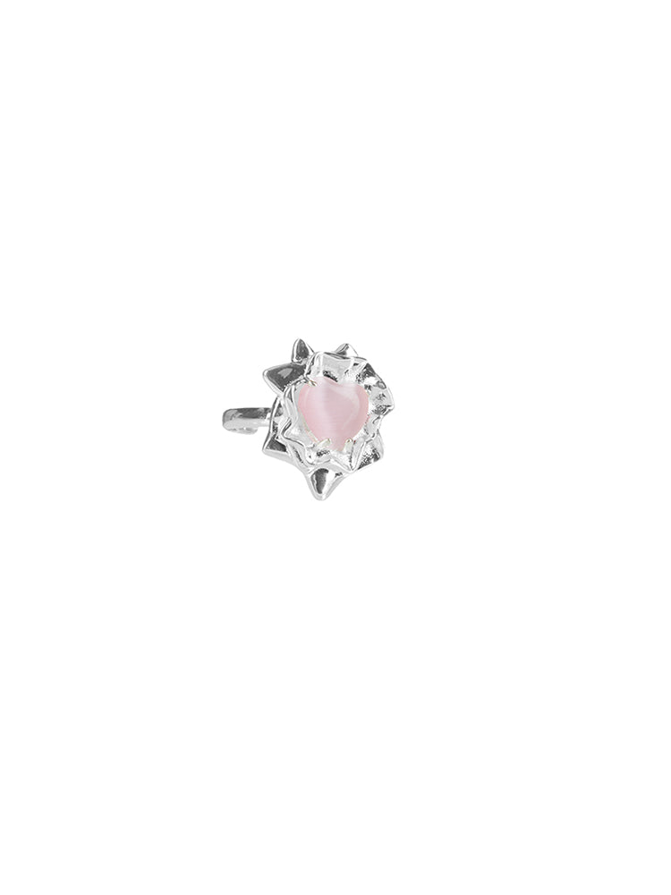 PINK HEART  OPAL ONYX OPEN RING-NCOUNTER