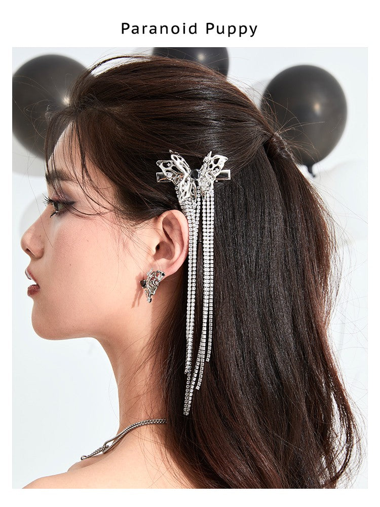 HEAVY METAL BUTTERFLY METAL TASSEL CLIP-COCOON BREAK