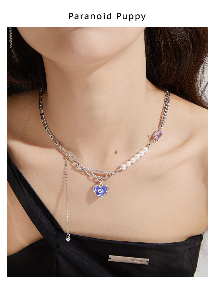 ICE CREAM HEART PEARL NECKLACE -Very PeriI