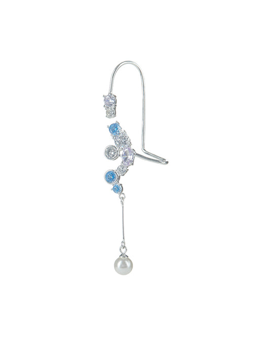 SURF BLUE PURPLE PEARL TASSEL CLIP-Hedyla