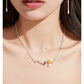 PUPPY LOVE COLOR STONE NECKLACE-BLOOMING