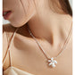 FLOWER OPEL DOUBLE LAYER NECKLACE-Freesia