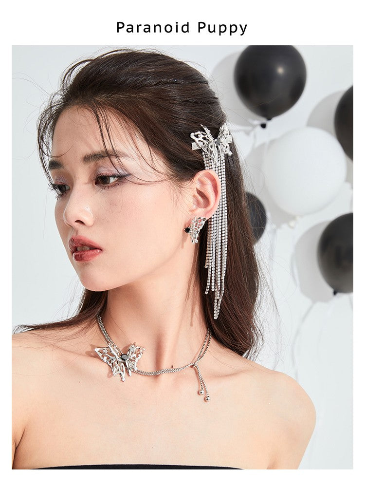 HEAVY METAL BUTTERFLY METAL TASSEL CLIP-COCOON BREAK