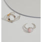 OPAL STEEL BALL PERSONALITY CLAVICLE CHAIN RING-POACHED EGG