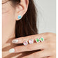 COLORED GLASS CANDY STUD EARRINGS EAR CLIP-CANDY