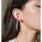 FANTA TASSEL ZZIRCON EAR CLIPS-ORANGE SPARKLING WATER