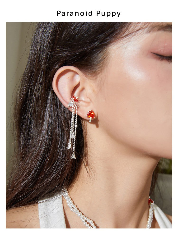 FANTA TASSEL ZZIRCON EAR CLIPS-ORANGE SPARKLING WATER