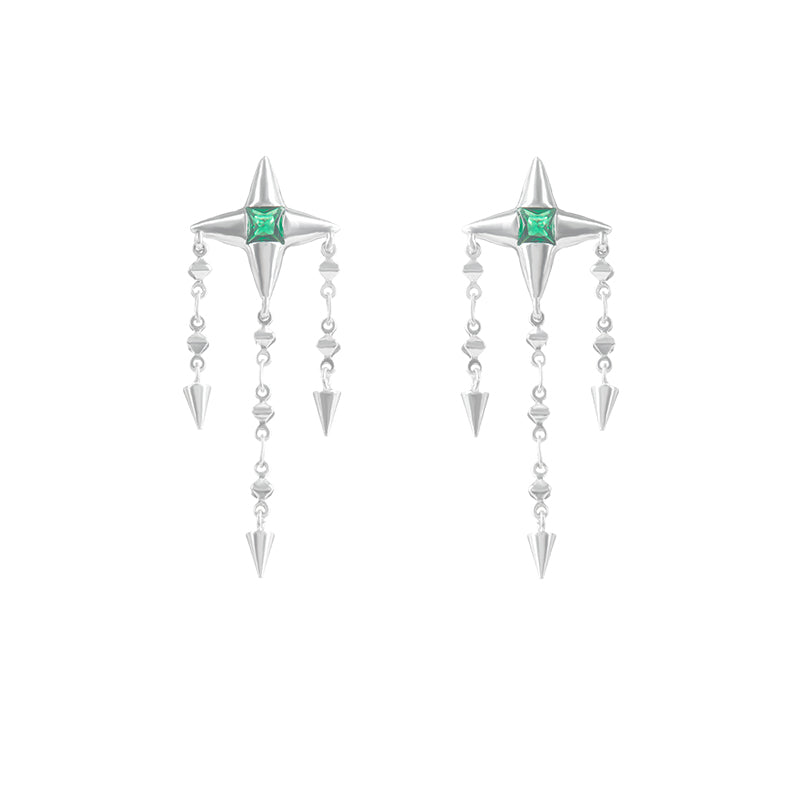 DELICATE FRINGED STAR EARRINGS -Kira