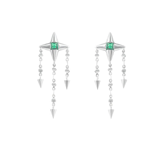 DELICATE FRINGED STAR EARRINGS -Kira