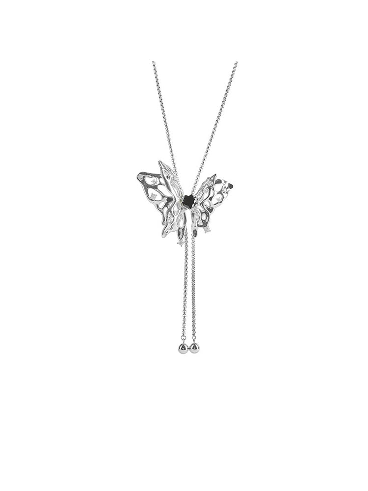 HEAVY METAL BUTTERFLY METAL NECKLACE-COCOON BREAK