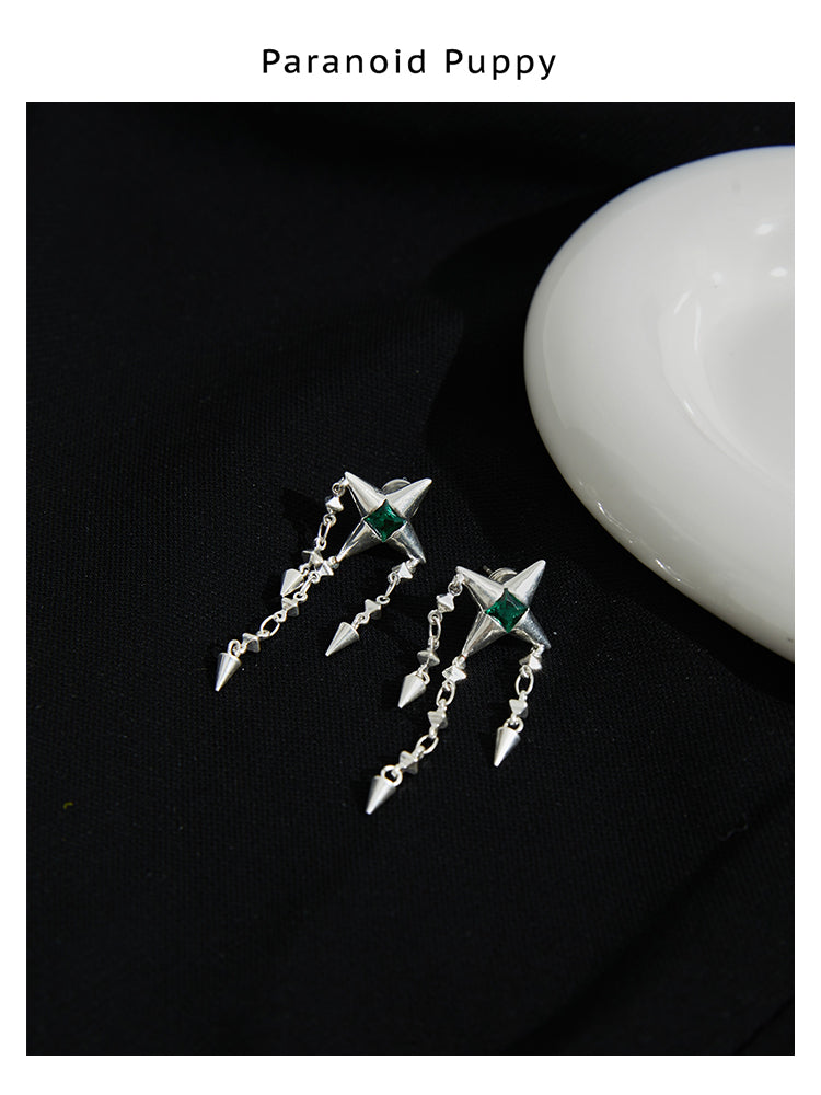 DELICATE FRINGED STAR EARRINGS -Kira