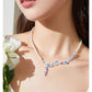 SURF BLUE PURPLE PEARL NECKLACE-Hedyla