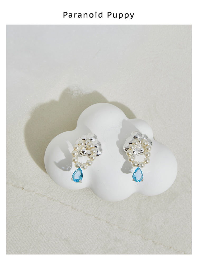 CLOUD SAPPHIRE PEARL ERRINGS- CLOUD COLLECTOR