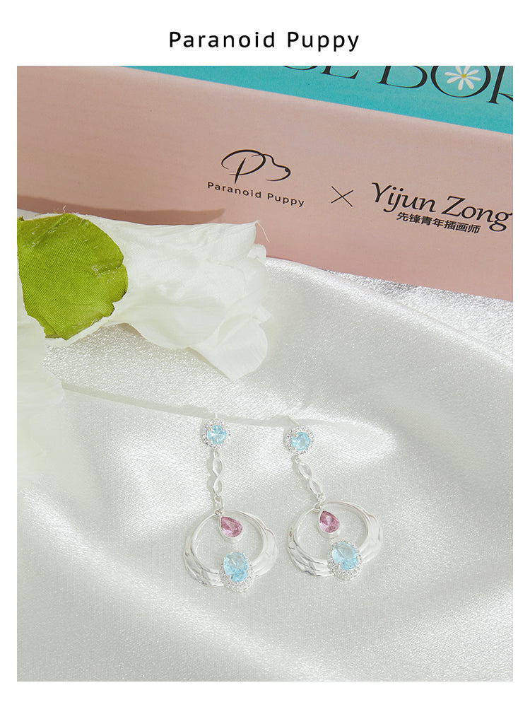 SWAN LAKE PRINCESS GEMSTONE EARRINGS-SWANLAKE