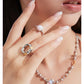 OPAL STEEL BALL PERSONALITY CLAVICLE CHAIN RING-POACHED EGG
