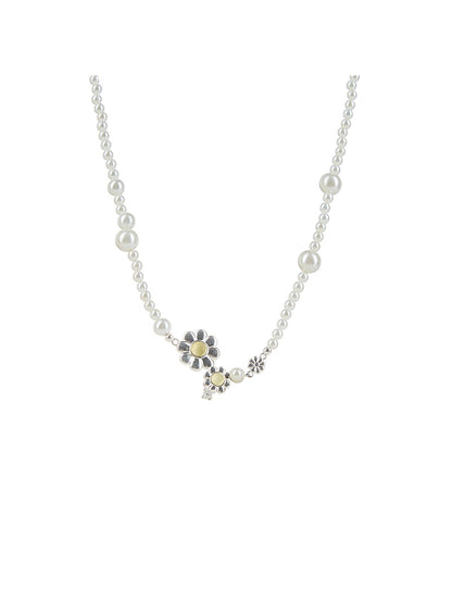 DAISY PEARL OPALS BEADS BIND NECKLACE-DAISY