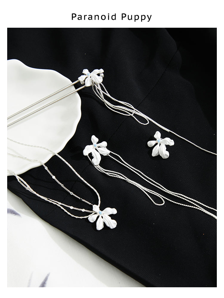 FLOWER OPEL EARRINGS-Freesia