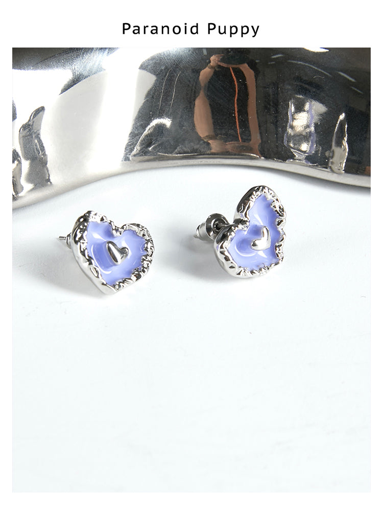 ICE CREAM HEART PEARL EARRINGS-Very PeriI