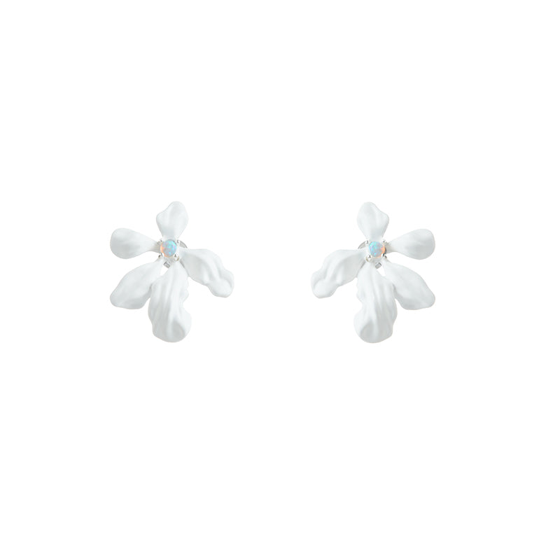 FLOWER OPEL EARRINGS-Freesia