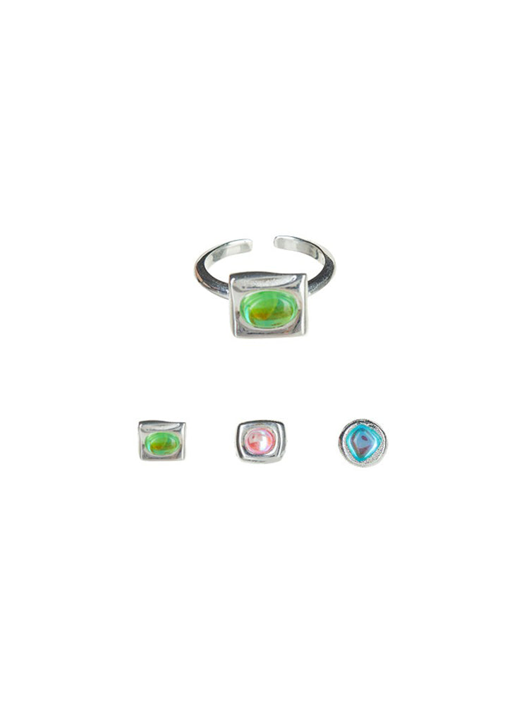 COLORED GLASS CANDY OPENING ADJUSTABLE RING-CANDY