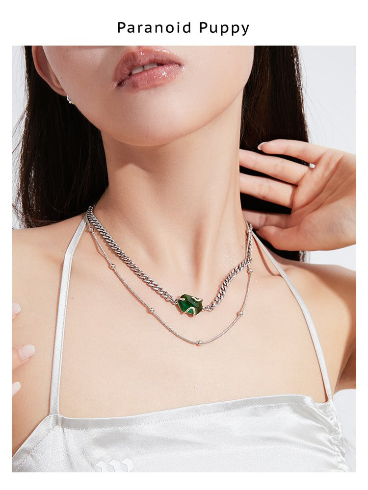 EMERALD ADJUSTABLE NECKLACE-'SSS'