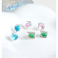 COLORED GLASS CANDY STUD EARRINGS EAR CLIP-CANDY