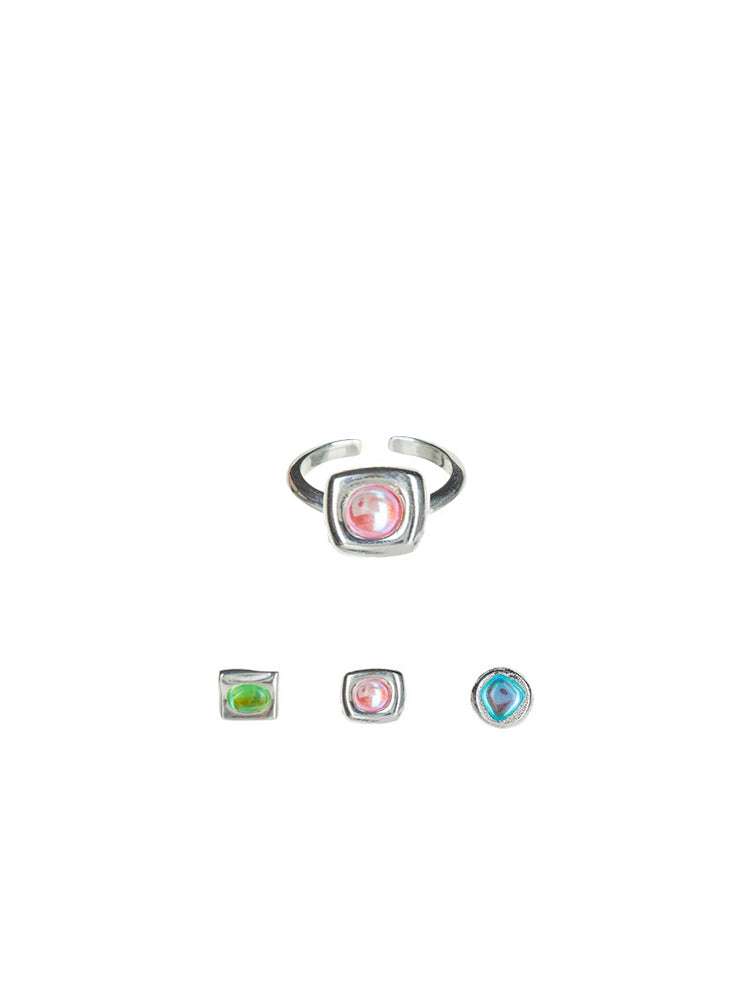 COLORED GLASS CANDY OPENING ADJUSTABLE RING-CANDY