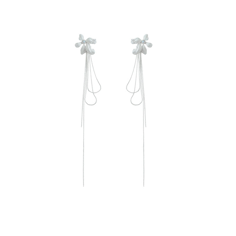 FLOWER OPAL TASSEL EAR BONE CLIP —FREESIA