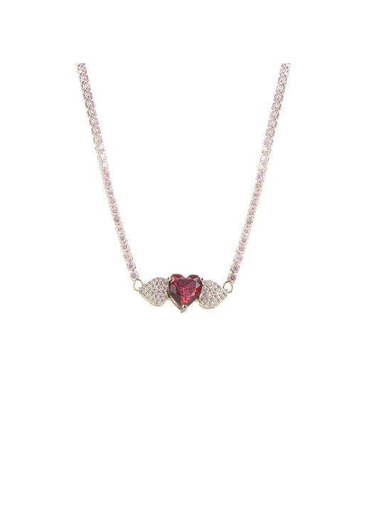 RED HEART JEWEL BAROQUE NECKLACE-WINGS