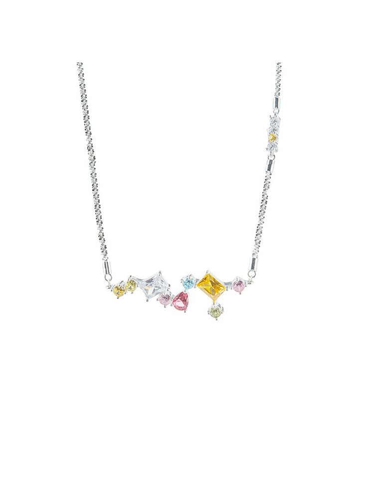 PUPPY LOVE COLOR STONE NECKLACE-BLOOMING