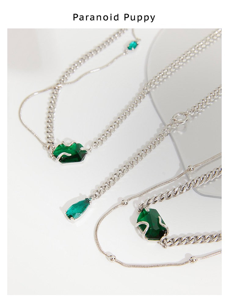 EMERALD ADJUSTABLE NECKLACE-'SSS'