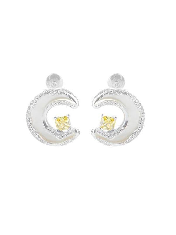 PINCTADE MAXIMA MOON WITH STAR STUD EARRINGS-DAYBREAK