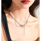 TUEQUOISE TOURMALINE PEARL NECKLACE-FREEDOM