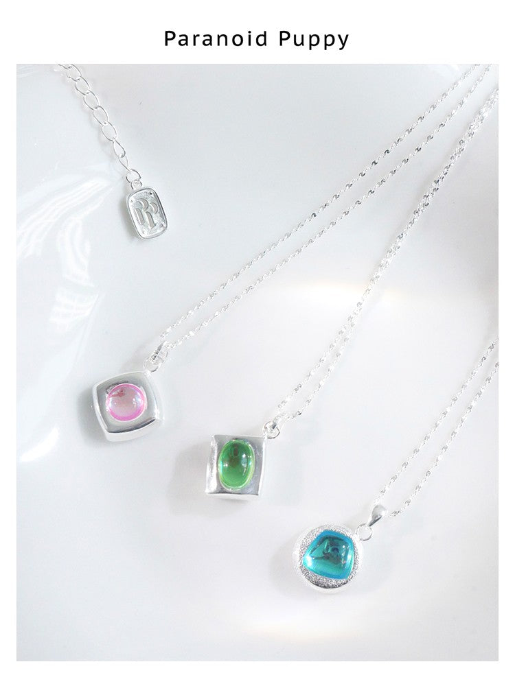 COLORED GLASS CANDY NECKLACE-CANDY