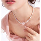 NATURAL PINK ROSE AGATE SOLID CRUSH SILVER STERLIN SILVER NECKLACE-CONSTANCE