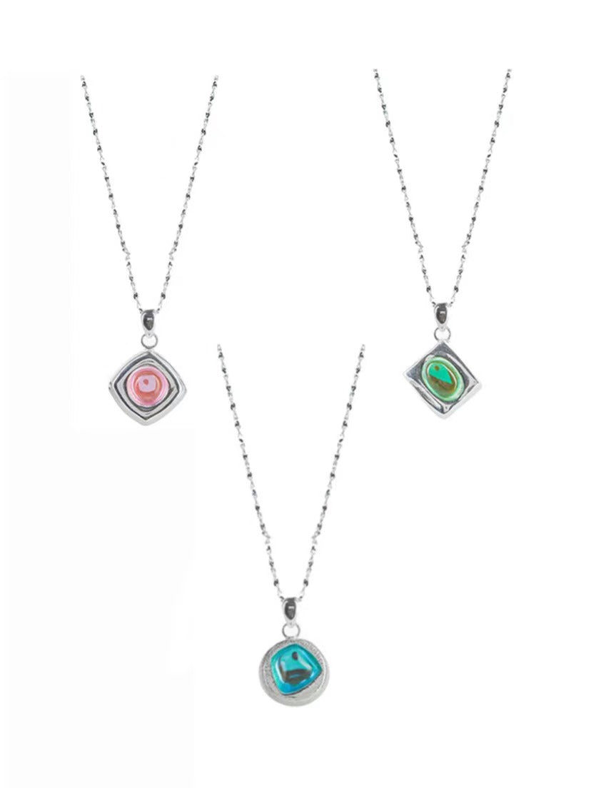 COLORED GLASS CANDY NECKLACE-CANDY